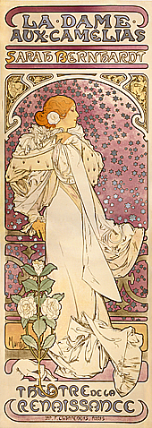 Alfons Mucha 1860 - 1939, 
La Dame aux Camélias 1896