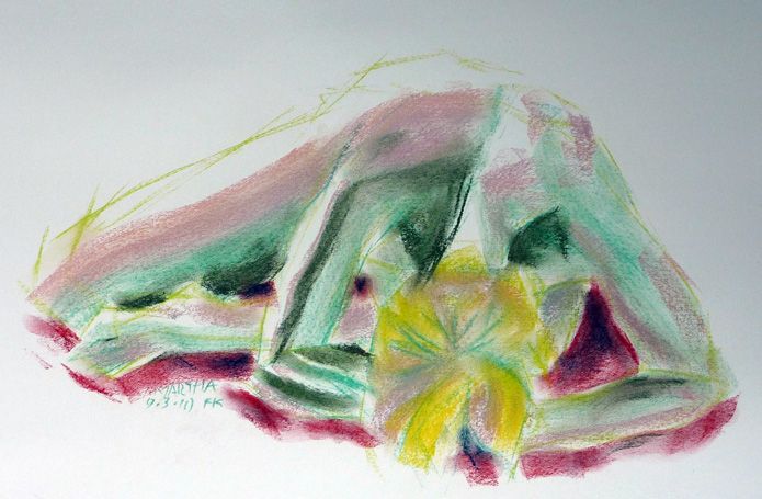 ‘Stervende godin’, Martha
Amsterdam, 9 maart 2010, pastel op papier